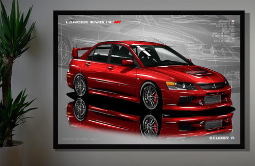 QUADRO DECORATIVO MITSUBISHI LANCER EVOLUTION IX MR 2.0 TURBO