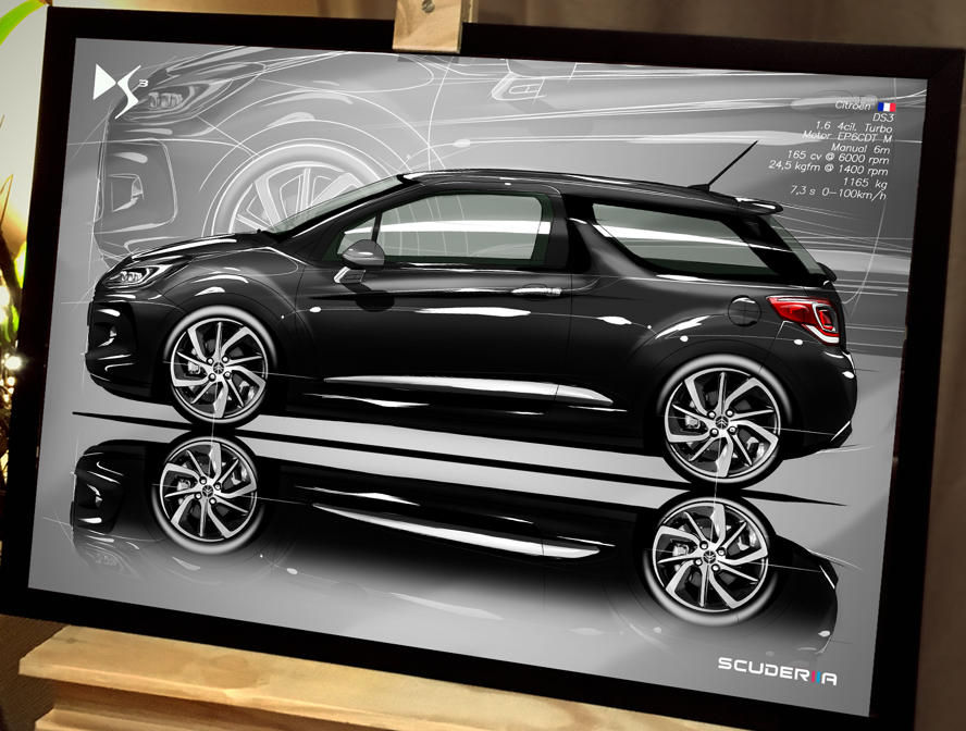 Miniatura: QUADRO POSTER CITROEN DS3 2015-2017 - SIDE STREET