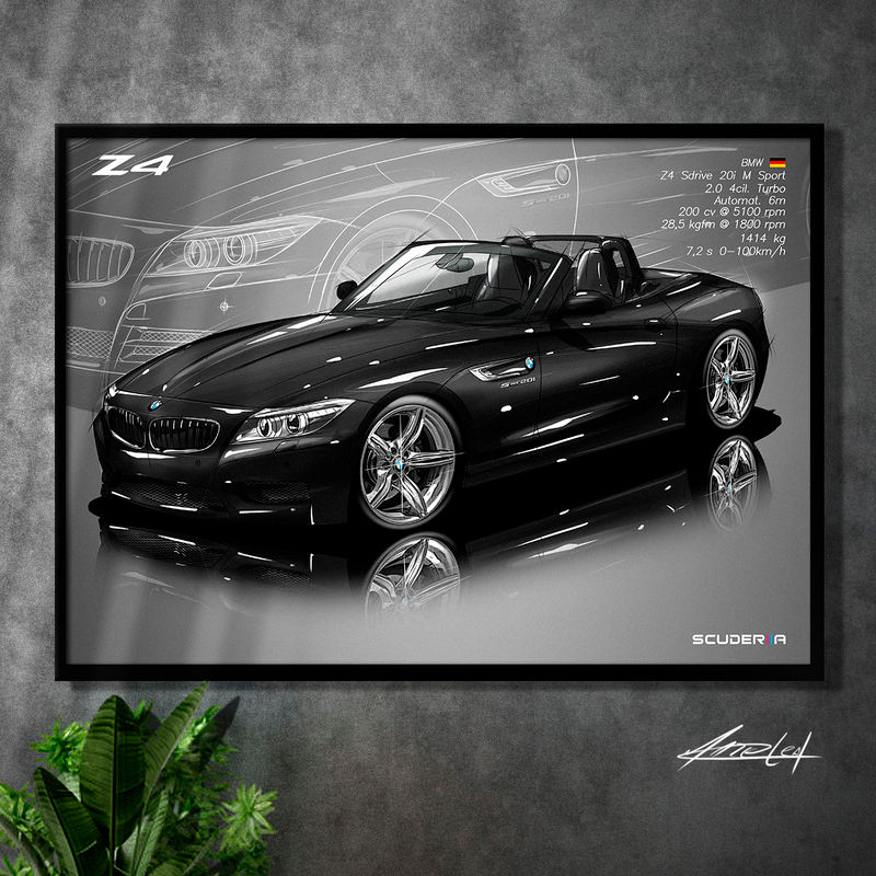 Miniatura: QUADRO DECORATIVO BMW Z4 M SPORT E89 SDRIVE 20i E89 2.0 turbo - PERSPECTIVE