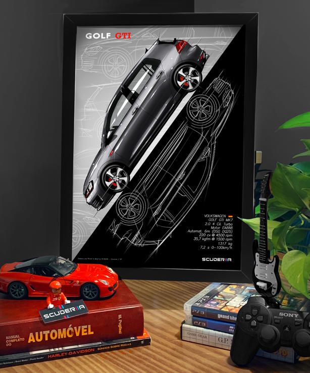 Miniatura: QUADRO DECORATIVO VOLKSWAGEN GOLF GTI 2.0 TSi 220cv (MK7) - GRADIENT STREET