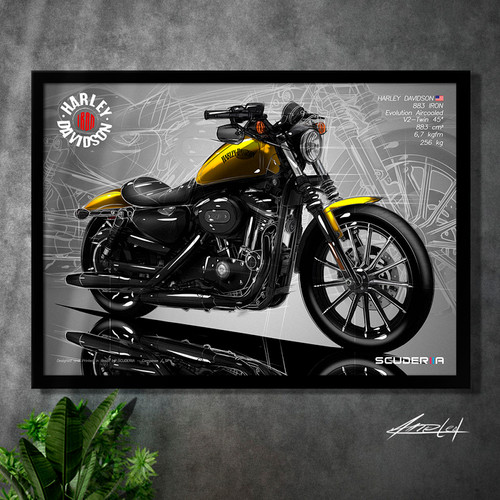 HARLEY DAVIDSON 初期スポーツスターとKモデルフォトアルバム QUADRO DECORATIVO HARLEY-DAVIDSON SPORTSTER 883 IRON - PERSPECTIVE