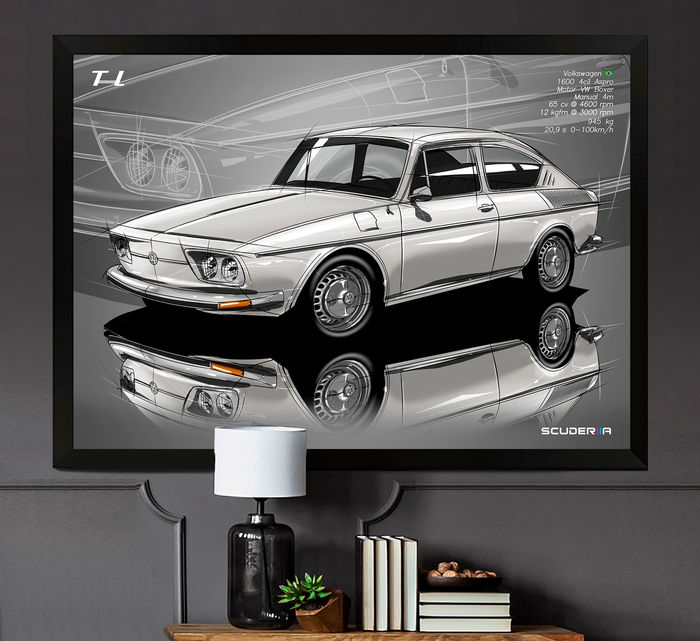 Thumbnail: QUADRO DECORATIVO VOLKSWAGEN TL 1600 COUPE frente alta - PERSPECTIVE