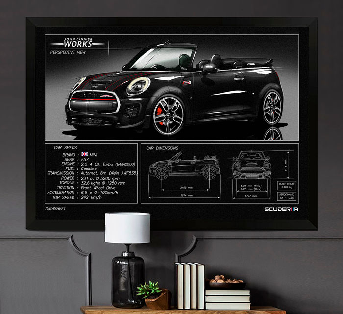 Miniatura: QUADRO DECORATIVO MINI COOPER CABRIO JCW 2.0 F57 - DATA SHEET