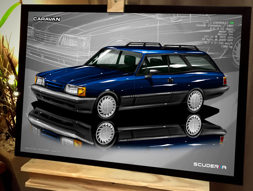 QUADRO DECORATIVO CHEVROLET CARAVAN COMODORO 4.1 2P 91-92 - PERSPECTIVE SCUDERIIA MOTOR 250