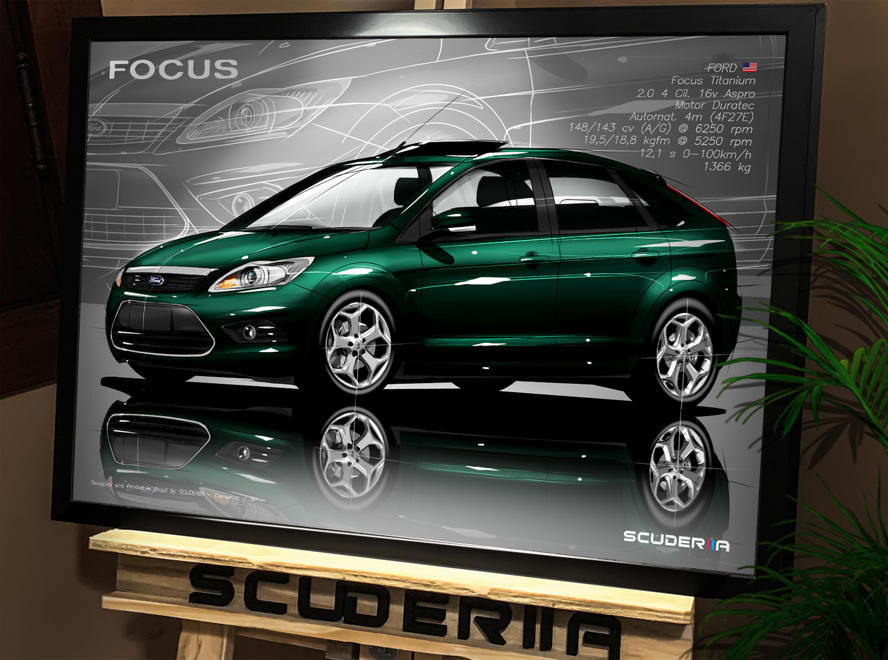 Thumbnail: QUADRO DECORATIVO FORD FOCUS TITANIUM HATCHBACK 2009-2013 - PERSPECTIVE SCUDERIIA