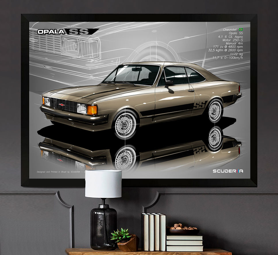 Miniatura: QUADRO DECORATIVO CHEVROLET OPALA SS 1980 4.1 (6 Cilindros) - PERSPECTIVE