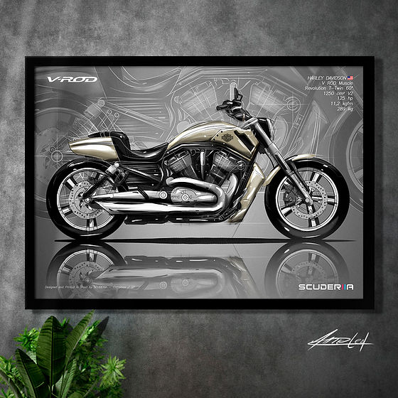 QUADRO DECORATIVO HARLEY-DAVIDSON V ROD MUSCLE - SIDE STREET
