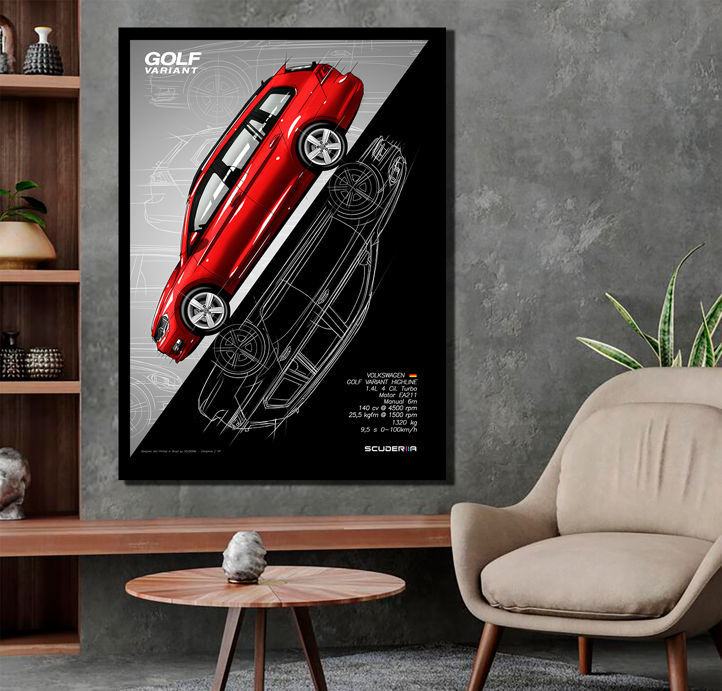 Miniatura: QUADRO DECORATIVO VOLKSWAGEN GOLF VARIANT COMFORTLINE TSI MK7  - GRADIENT STREET