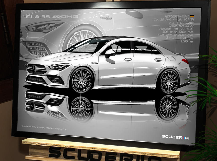QUADRO POSTER CLA 35 AMG 2.0 TURBO 4MATIC (MERCEDES-BENZ ) C118 - PERSPECTIVE