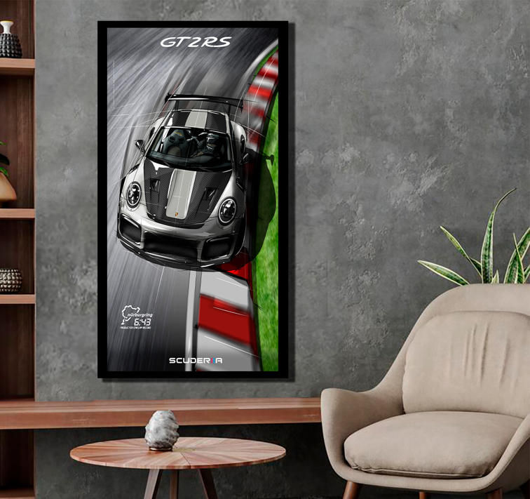 Thumbnail: QUADRO POSTER PORSCHE 911 GT2 RS 991.1 NÜRBURGRING RECORD (PORSCHE) 87cm x 45cm nurburgring nordschleife lap record
