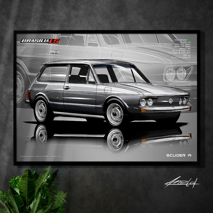 QUADRO DECORATIVO VOLKSWAGEN BRASILIA LS 1.6 1978-1982 - PERSPECTIVE