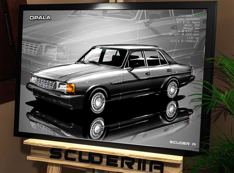 Miniatura: QUADRO DECORATIVO CHEVROLET OPALA COMODORO 4P 88-90 - PERSPECTIVE SCUDERIIA