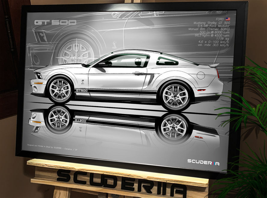 Miniatura: QUADRO DECORATIVO FORD MUSTANG SHELBY GT 500 5.4 V8 500 cv - SIDE STREET