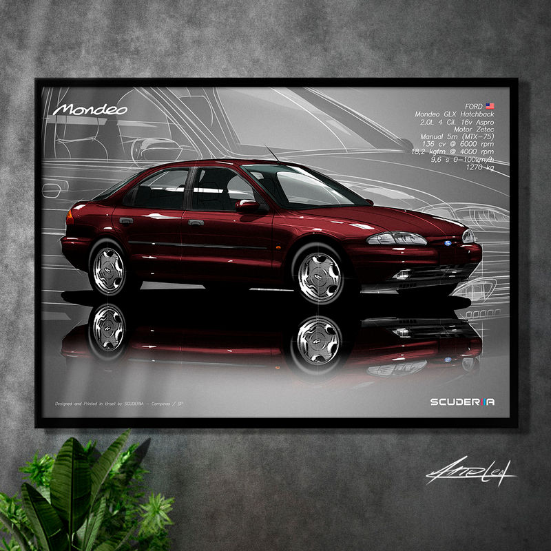 Miniatura: QUADRO DECORATIVO FORD MONDEO HATCH GLX 2.0 16V MK1 - PERSPECTIVE