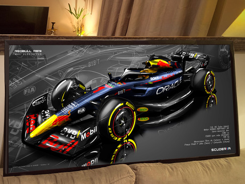 QUADRO DECORATIVO REDBULL RB19 MAX VERSTAPPEN - F1 87cm x 45cm