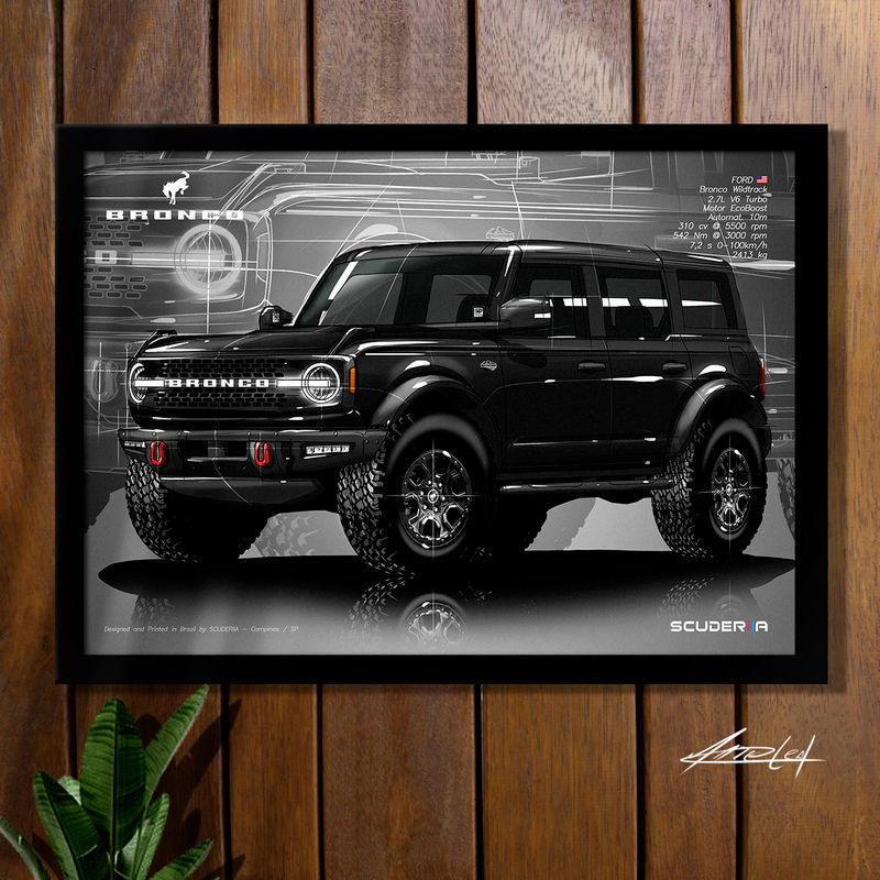Miniatura: QUADRO DECORATIVO FORD BRONCO WILDTRACK (USA SPEC) - PERSPECTIVA DIANTEIRA