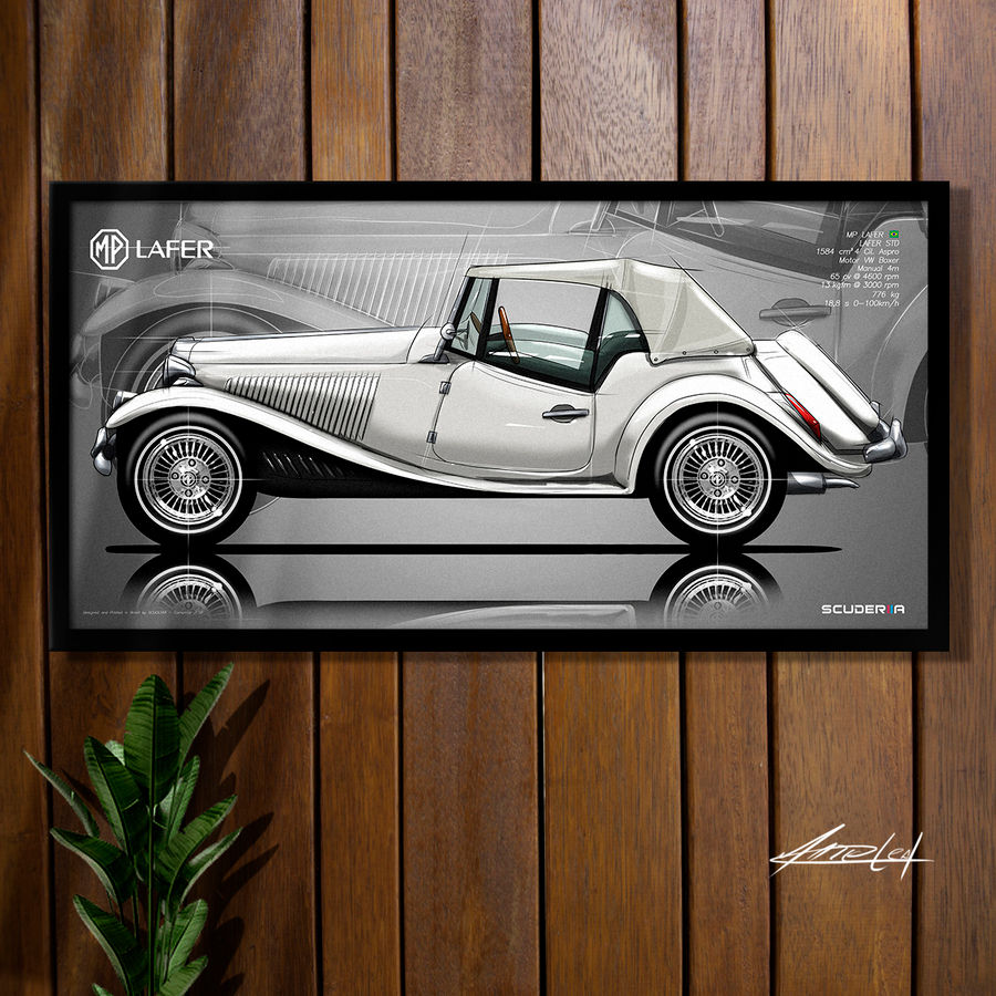 Miniatura: QUADRO DECORATIVO MP LAFER ARTE ILUSTRAÇÃO SCUDERIIA MG TD COLECIONADOR CLÁSSICOS BRASILEIROS ENTUSIASTA ANTIGOMOBILISMO