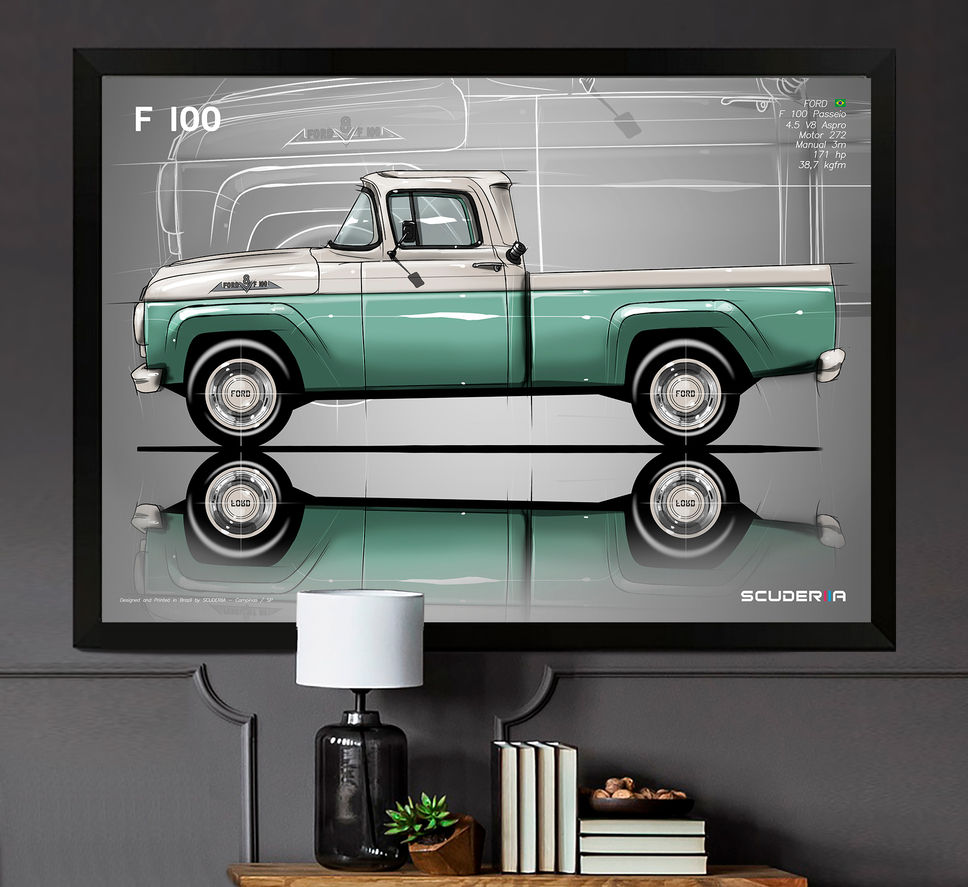 Miniatura: QUADRO DECORATIVO FORD F100 V8 1965/1966 - SIDE STREET