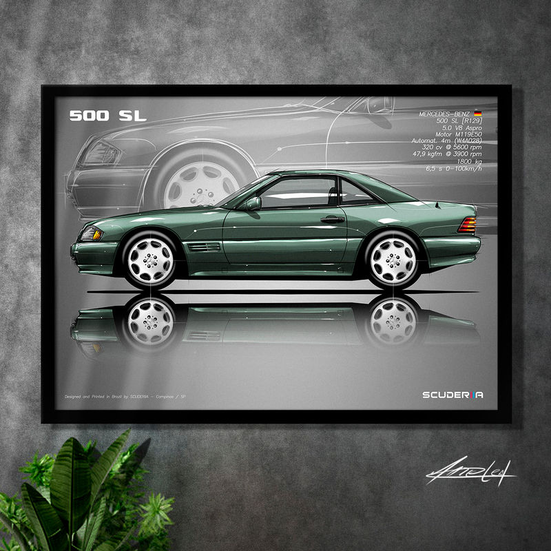 Thumbnail: QUADRO DECORATIVO MERCEDES-BENZ 500 SL R129 - DATA SHEET