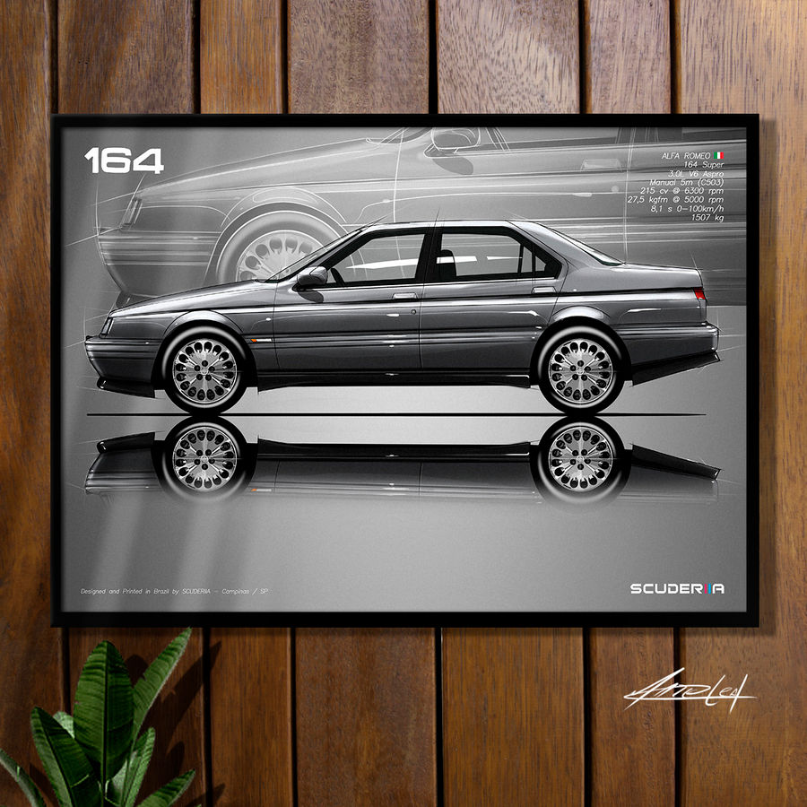 Miniatura: QUADRO DECORATIVO ALFA ROMEO 164 3.0 V6 - SIDE STREET