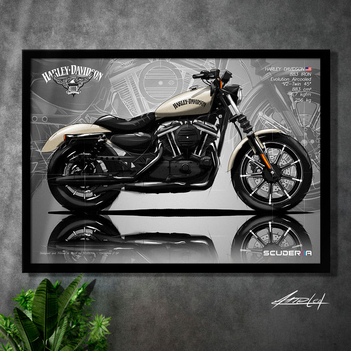 QUADRO DECORATIVO HARLEY-DAVIDSON SPORTSTER 883 IRON - SIDE STREET
