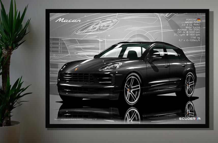 Miniatura: QUADRO DECORATIVO PORSCHE MACAN 2.0 TURBO (95B) 2019-2021 - PERSPECTIVE