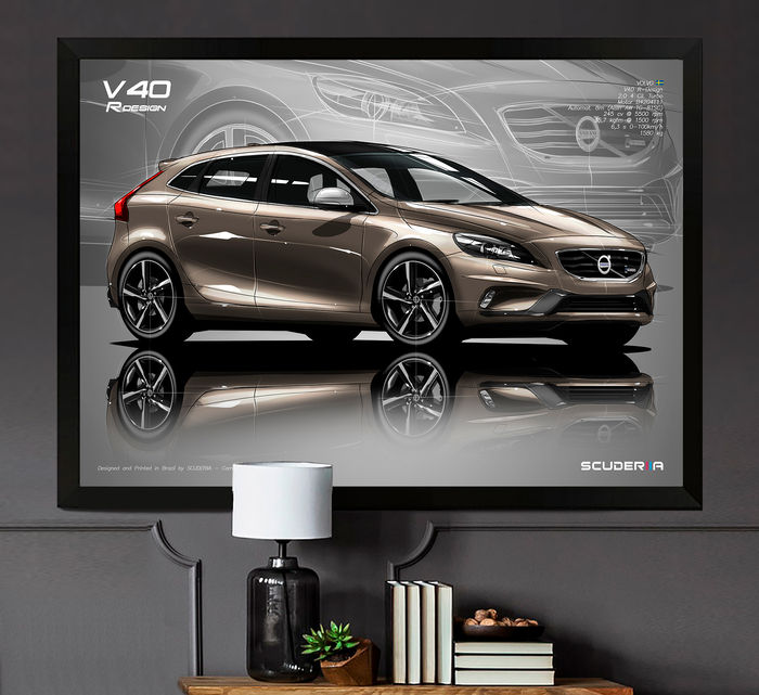Miniatura: QUADRO DECORATIVO VOLVO V40 R DESIGN 2.0 TURBO 245cv - PERSPECTIVE
