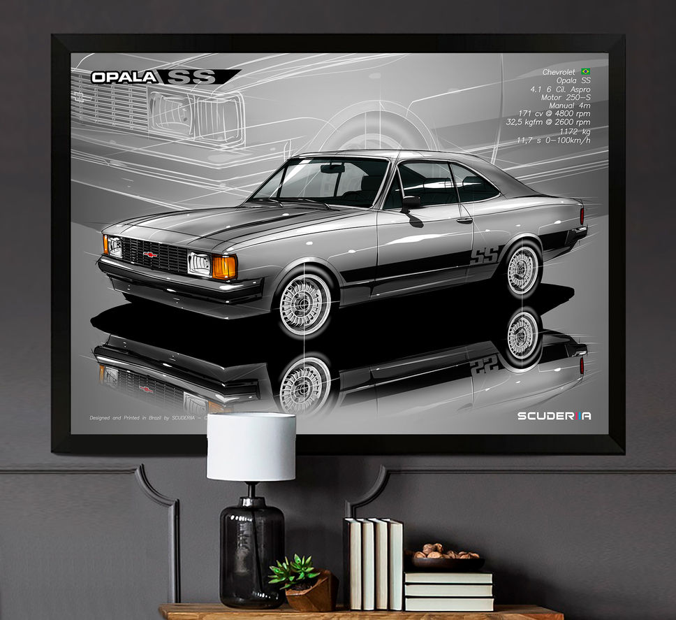 Miniatura: QUADRO DECORATIVO CHEVROLET OPALA SS 1980 4.1 (6 Cilindros) - PERSPECTIVE