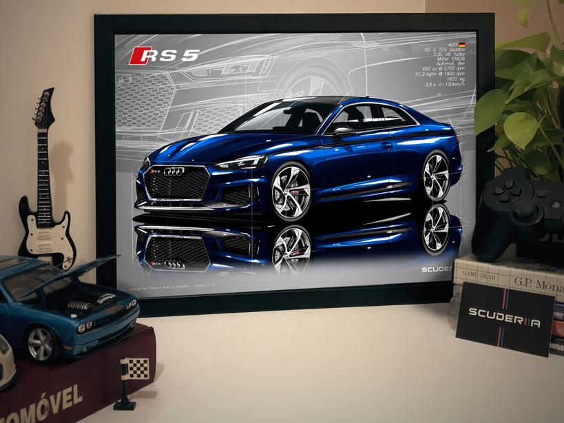 Thumbnail: QUADRO POSTER AUDI RS5 COUPE 2.9 TFSi  Quattro (B9) - PERSPECTIVE CARRO SCUDERIIA
