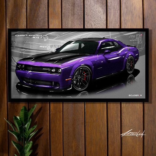 QUADRO DECORATIVO DODGE CHALLENGER HELLCAT SRT WIDEBODY