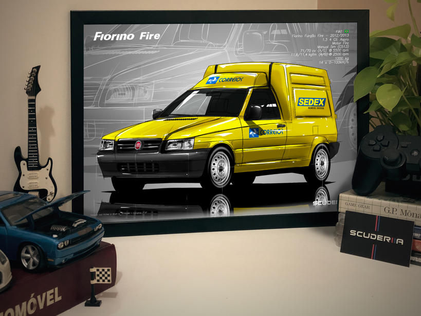 Miniatura: QUADRO DECORATIVO FIAT FIORINO FURGÃO - PERSPECTIVE