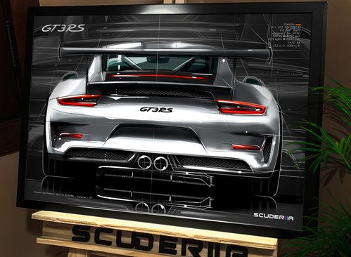 QUADRO DECORATIVO PORSCHE 911 GT3RS (991.2) - REAR VIEW