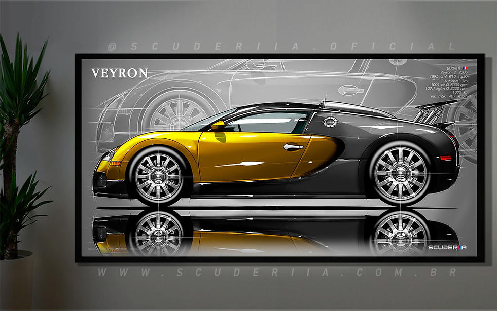 Thumbnail: QUADRO DECORATIVO BUGATTI VEYRON - SIDE STREET WIDE 87cm x 45cm