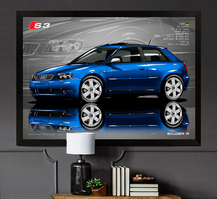 Thumbnail: QUADRO DECORATIVO AUDI S3 QUATTRO 8L - PERSPECTIVE