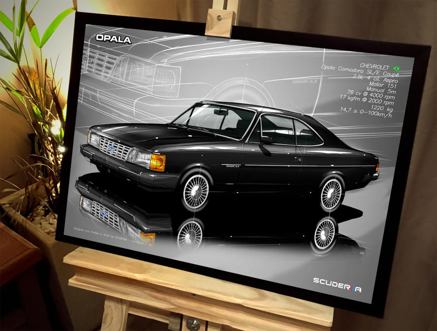 Thumbnail: QUADRO DECORATIVO CHEVROLET OPALA COMODORO COUPE 88-90 - PERSPECTIVE OPALATERAPIA OPALA CLUBE OPALA ASPIRADO TURBO