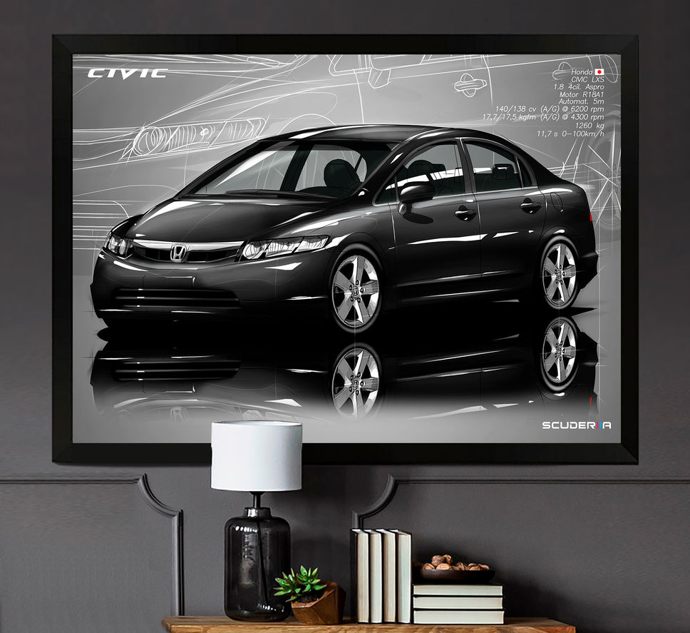 QUADRO DECORATIVO HONDA CIVIC LXS 1.8 AUT G8 (2006-2008) - PERSPECTIVE