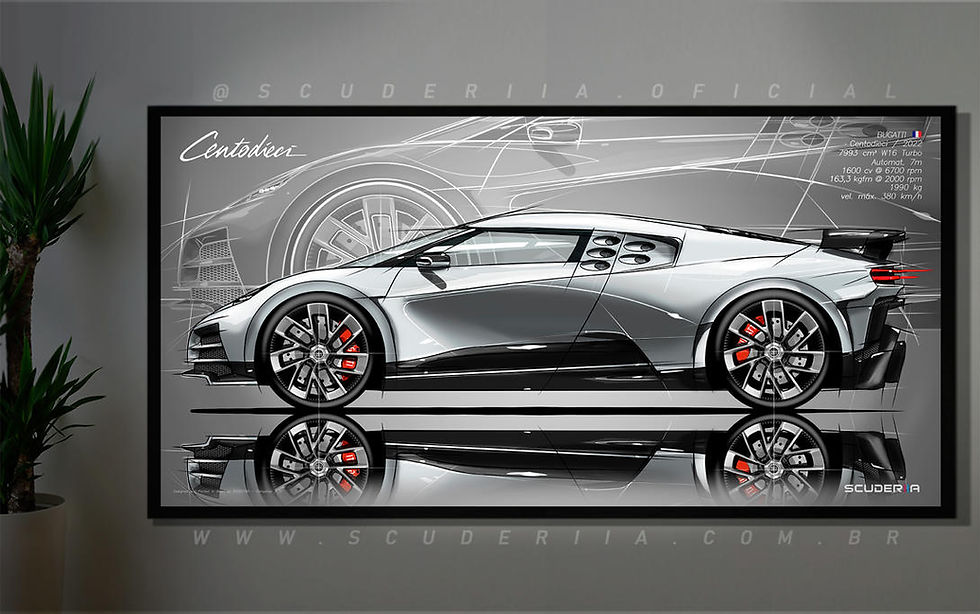 Thumbnail: QUADRO DECORATIVO BUGATTI CENTODIECI - SIDE STREET Wide 87cm x 45cm