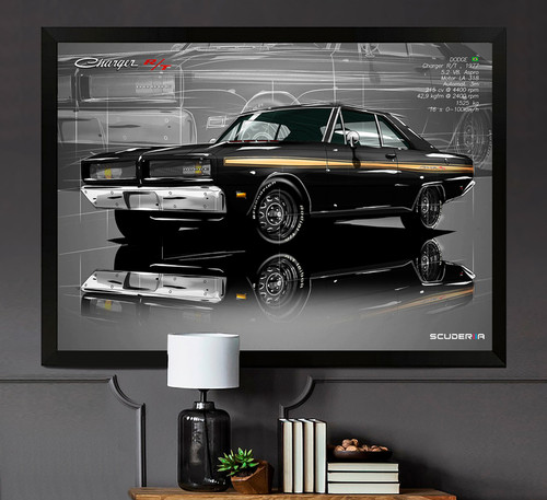 QUADRO DECORATIVO DODGE CHARGER RT 1975 5.2 V8 215cv - PERSPECTIVE