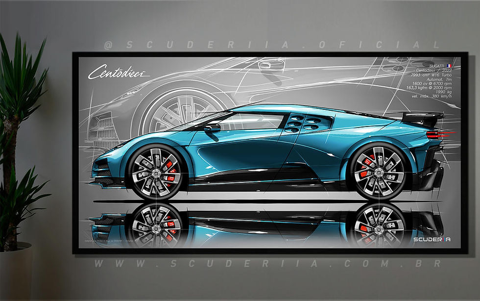 Thumbnail: QUADRO DECORATIVO BUGATTI CENTODIECI - SIDE STREET Wide 87cm x 45cm