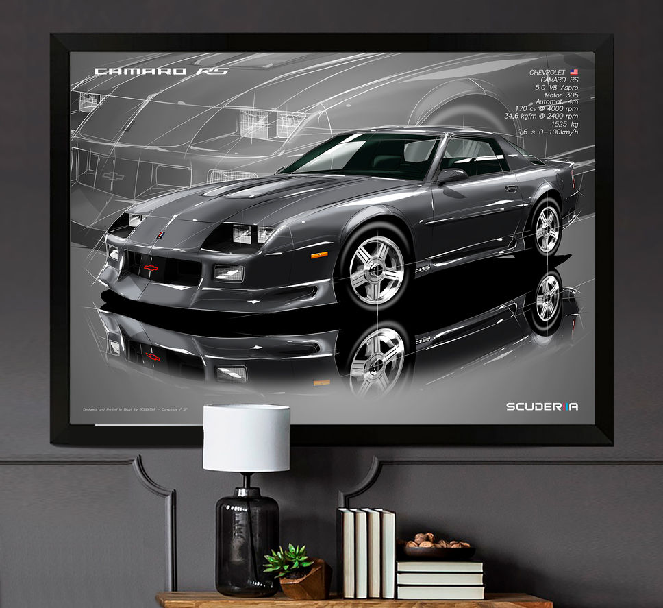 Miniatura: QUADRO DECORATIVO CHEVROLET CAMARO RS 5.0 V8 1985-1992 - PERSPECTIVE