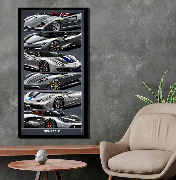 Miniatura: QUADRO DECORATIVO FERRARI LEGEND'S - VERTICAL 87cm X 45cm