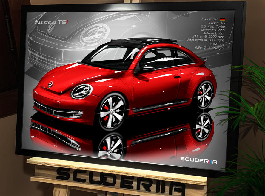 Miniatura: QUADRO POSTER VOLKSWAGEN FUSCA TSI -PERSPECTIVE  VW 2.0 TURBO 2012-2016