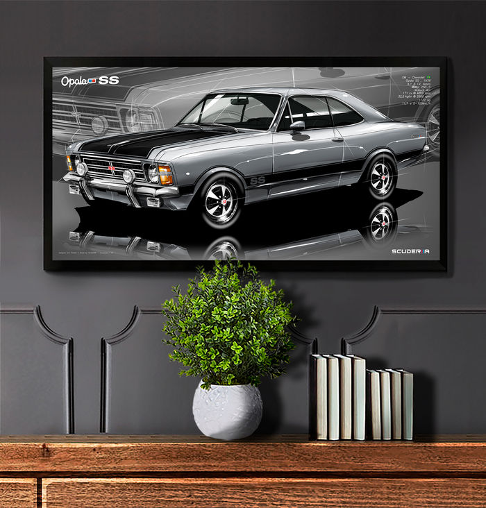 Miniatura: QUADRO DECORATIVO CHEVROLET OPALA SS 4.1 COUPE 1978 - PERSPECTIVE 87cm x45cm