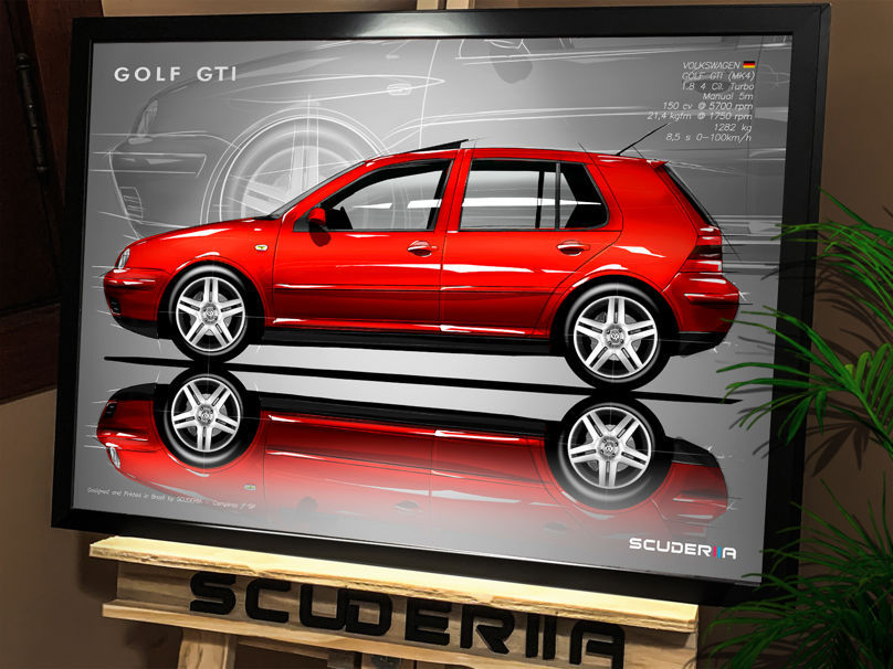 Thumbnail: QUADRO DECORATIVO VOLKSWAGEN GOLF GTI 1.8 TURBO 150cv 4P (MK4) - SIDE STREET GOLF SAPÃO