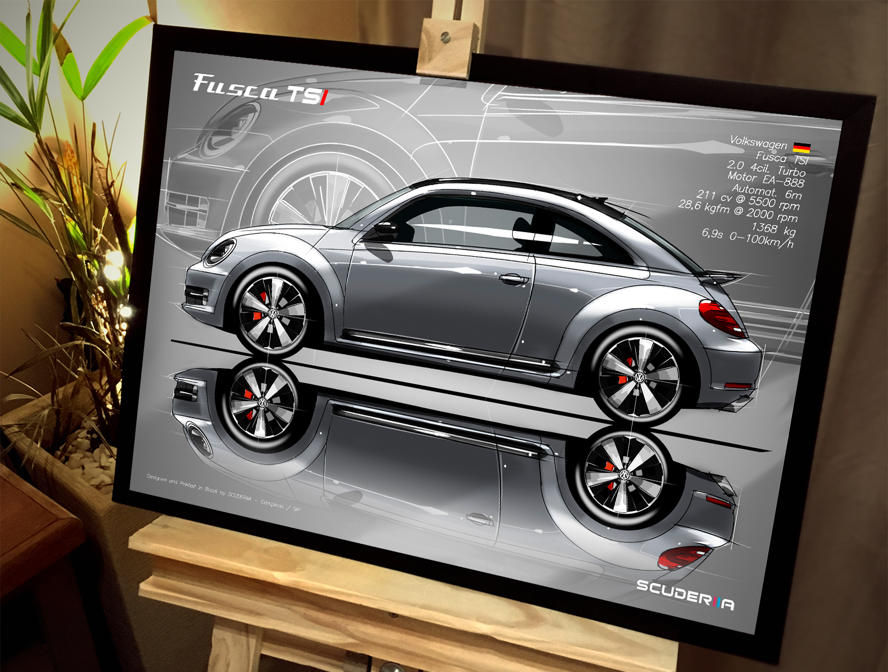 Miniatura: QUADRO POSTER VW VOLKSWAGEN FUSCA TSI 2012-2016 SIDE STREET
