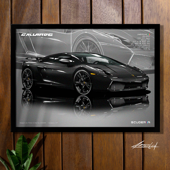 Miniatura: QUADRO DECORATIVO LAMBORGHINI GALLARDO 5.0 V10 - PERSPECTIVE
