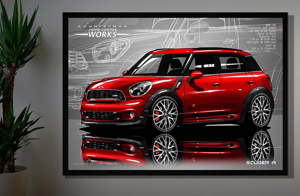 Miniatura: QUADRO DECORATIVO MINI COUNTRYMAN JCW 1.6 16V TURBO 218cv (R60) - PERSPECTIVE