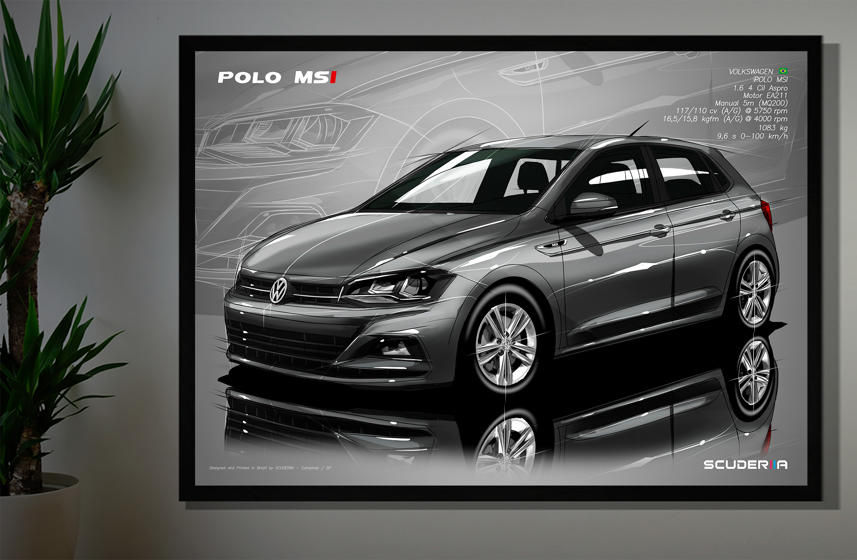Miniatura: QUADRO DECORATIVO VOLKSWAGEN POLO MSI 1.6 MANUAL - PERSPECTIVE