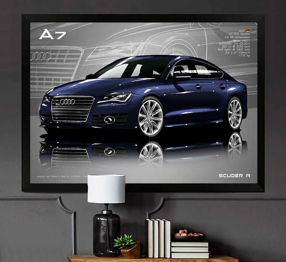 Miniatura: QUADRO DECORATIVO AUDI A7 SPORTBACK AMBITION QUATTRO - 2011-2015 - PERSPECTIVE