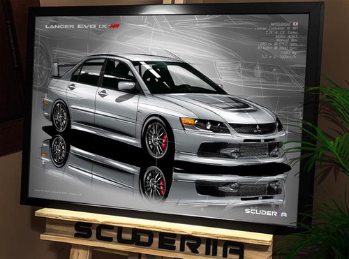 QUADRO DECORATIVO MITSUBISHI LANCER EVOLUTION IX MR 2.0 TURBO